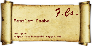 Feszler Csaba névjegykártya