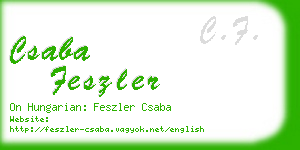 csaba feszler business card